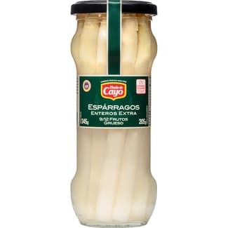 Espárragos blancos extra IGP de Navarra gruesos 9-12 piezas frasco 205 g neto escurrido -