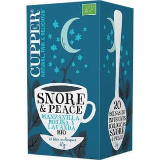 Snore & Peace Bio infusión de manzanilla, melisa y lavanda ecológica envase 20 bolsitas -