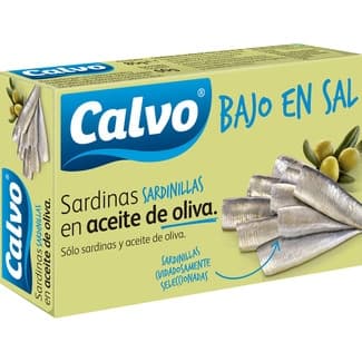 Sardinillas en aceite de oliva bajas en sal lata 60 g neto escurrido -