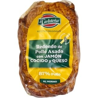 Redondo de pollo asado con jamón cocido y queso al horno sin gluten pieza 340 g -