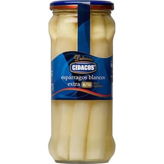 Espárragos blancos muy gruesos 6-12 piezas frasco 325 g neto escurrido -
