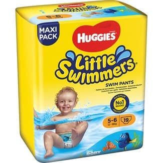 Pañal bañador desechable infantil 12-18 kg talla 5-6 paquete 19 unidades -