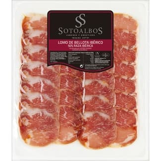 Lomo de bellota ibérico 50% raza ibérica en lonchas sin gluten envase 100 g -
