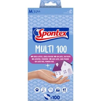 Multi guantes finos desechables sin látex hipoalergénicos talla M caja 100 unidades -
