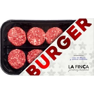 Mini burger meat de vacuno joven sin gluten y sin lactosa 8 unidades bandeja 280 g -