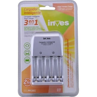 Cargador de pilas inteligente 3 en 1 para 4 pilas AA y 4 pilas AAA blister -