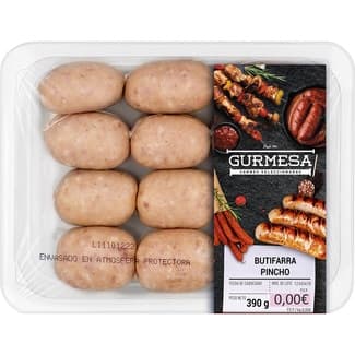 Butifarra de pincho sin gluten peso aproximado bandeja 390 g -