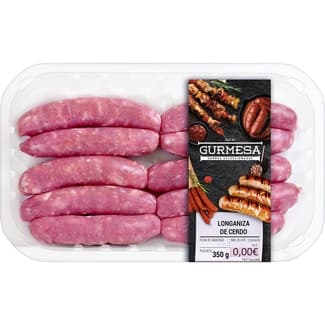 Longaniza de cerdo fresca blanca sin gluten peso aproximado bandeja 500 g -