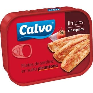 Filetes de sardina en salsa picantona limpios y sin espinas lata 70 g neto escurrido -