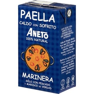Caldo para paella de pescado y marisco con sofrito 100% natural envase 1 l -