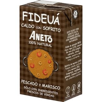 Caldo para fideuá de pescado y marisco con sofrito 100% natural envase 1 l -
