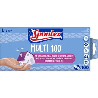 Multi guantes finos desechables sin latex hipoalergénicos talla L caja 100 unidades -