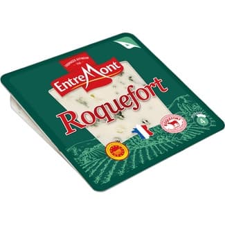 Queso francés roquefort de oveja elaborado con leche cruda DOP cuña 100 g -