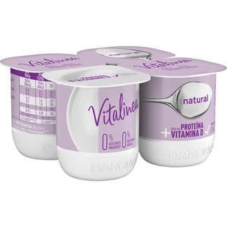 Yogur natural desnatado 0% m.g. 0% azúcares añadidos pack 4 unidades 120 g -