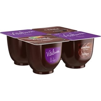 Crema de chocolate negro 0,9% m.g. sin gluten pack 4 unidades 125 g -