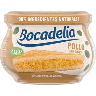 Bocadelia pollo con curry relleno para sandwich frasco 180 g -