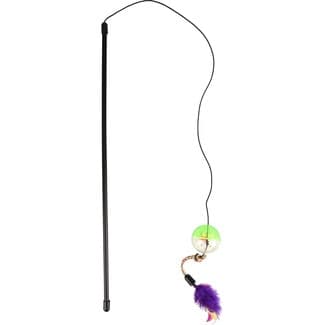 Juguete para gatos caña con pelota y plumas 1 unidad -
