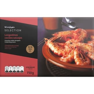 Langostino salvaje cocido 30-40 piezas estuche 750 g neto escurrido -