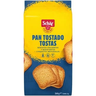 Biscotes crujientes sin gluten, sin lactosa y sin aceite de palma envase 260 g -