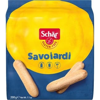 Savoiardi bizcochos sin gluten, sin lactosa y sin aceite de palma paquete 200 g -