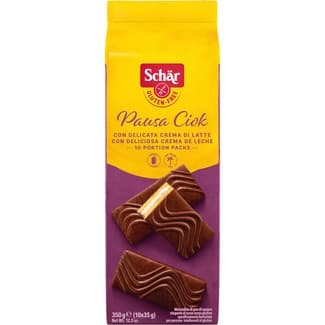 Pausa Ciok tartitas de chocolate con crema de leche sin gluten y sin aceite de palma estuche 350 g 10 unidades -