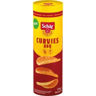 Curvies BBQ snacks con sabor barbacoa sin gluten y sin aceite de palma tubo 170 g -