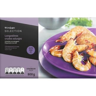 Langostino salvaje crudo 24-32 piezas estuche 800 g neto escurrido -