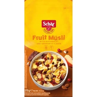 Muesli con frutas y copos de trigo sarraceno sin gluten envase 375 g -
