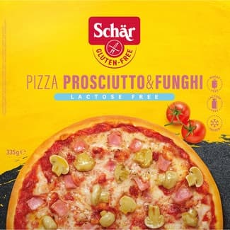 Pizza de jamón y champiñones sin gluten y sin lactosa caja 350 g -