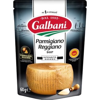 Queso italiano rallado Parmigiano Reggiano DOP bolsa 60 g elaborado con leche cruda -