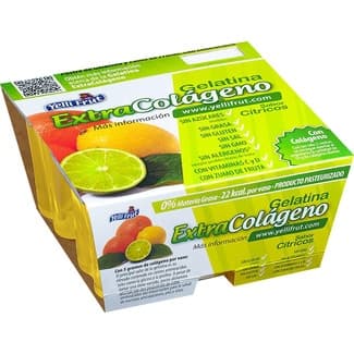 Extra Colágeno gelatina sabor cítricos sin azúcar sin gluten sin lactosa pack 4 unidades 100 g -