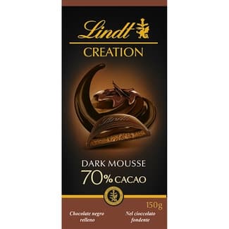 Chocolate negro 70% cacao relleno de mousse de chocolate tableta 150 g -