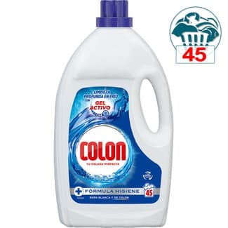 Detergente líquido gel activo fórmula higiene botella 45 dosis -