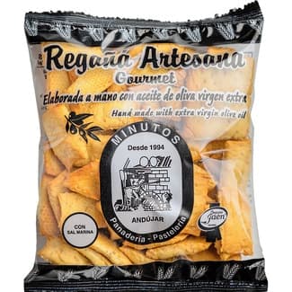 Regañás artesanas Gourmet elaborada a mano con aceite de oliva virgen extra y sal marina bolsa 200 g -