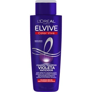Champú violeta matizador Color Vive anti-efecto anaranjado frasco 200 ml para pelo con mechas rubio o gris -