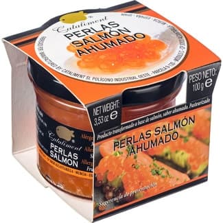 Perlas de salmón ahumado tarro 100 g -