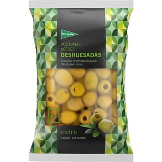 Aceitunas verdes manzanilla deshuesadas envase 210 g neto escurrido -