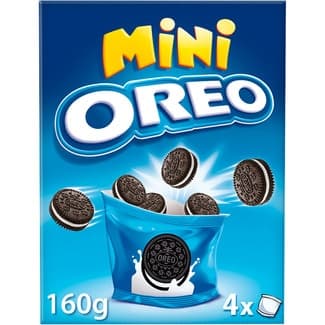 Mini galletas de cacao rellenas de crema 4 bolsitas individuales paquete 160 g -