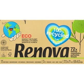 Eco pañuelos faciales reciclados 3 capas caja 75 unidades -