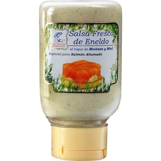 Salsa fresca de eneldo al toque de mostaza y miel especial para salmón ahumado tarro 180 g -