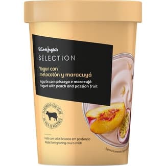 Yogur con melocotón y maracuyá elaborado con leche de vaca de pastoreo envase 500 g -