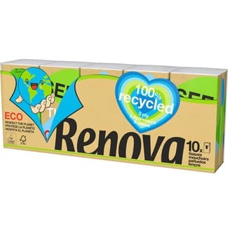 Eco pañuelos ecológicos 3 capas paquete 10 unidades -