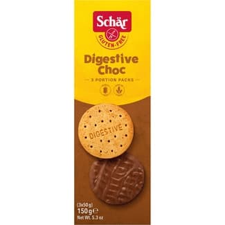 Digestive Choc galletas bañadas en chocolate sin gluten envase 150 g -