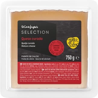 Queso curado mezcla madurado graso elaborado con leche cruda cuña 750 g -