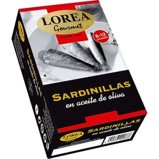 Gourmet sardinillas en aceite de oliva 8-12 piezas lata 88 g neto escurrido -