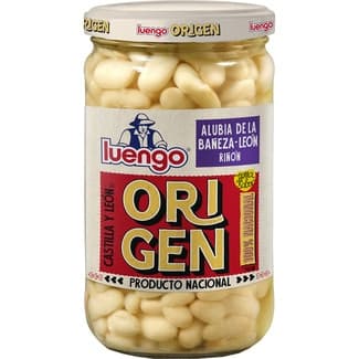 Origen alubia riñón cocida IGP de la Bañeza-León frasco 400 g neto escurrido -