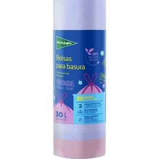 Bolsas de basura con autocierre perfumada 55x60 30 litros rollo 20 unidades -