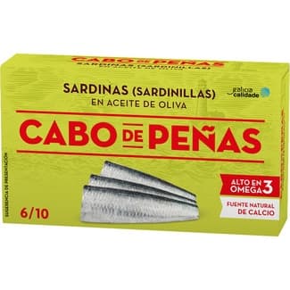 Sardinillas en aceite de oliva 6-10 piezas lata 60 g neto escurrido -