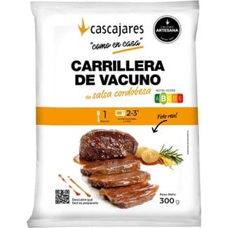 Carrillera de vacuno en salsa cordobesa 1 ración envase 300 g -