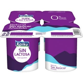 Sin lactosa natural sin azúcar añadido pack 4 unidades 125 g -